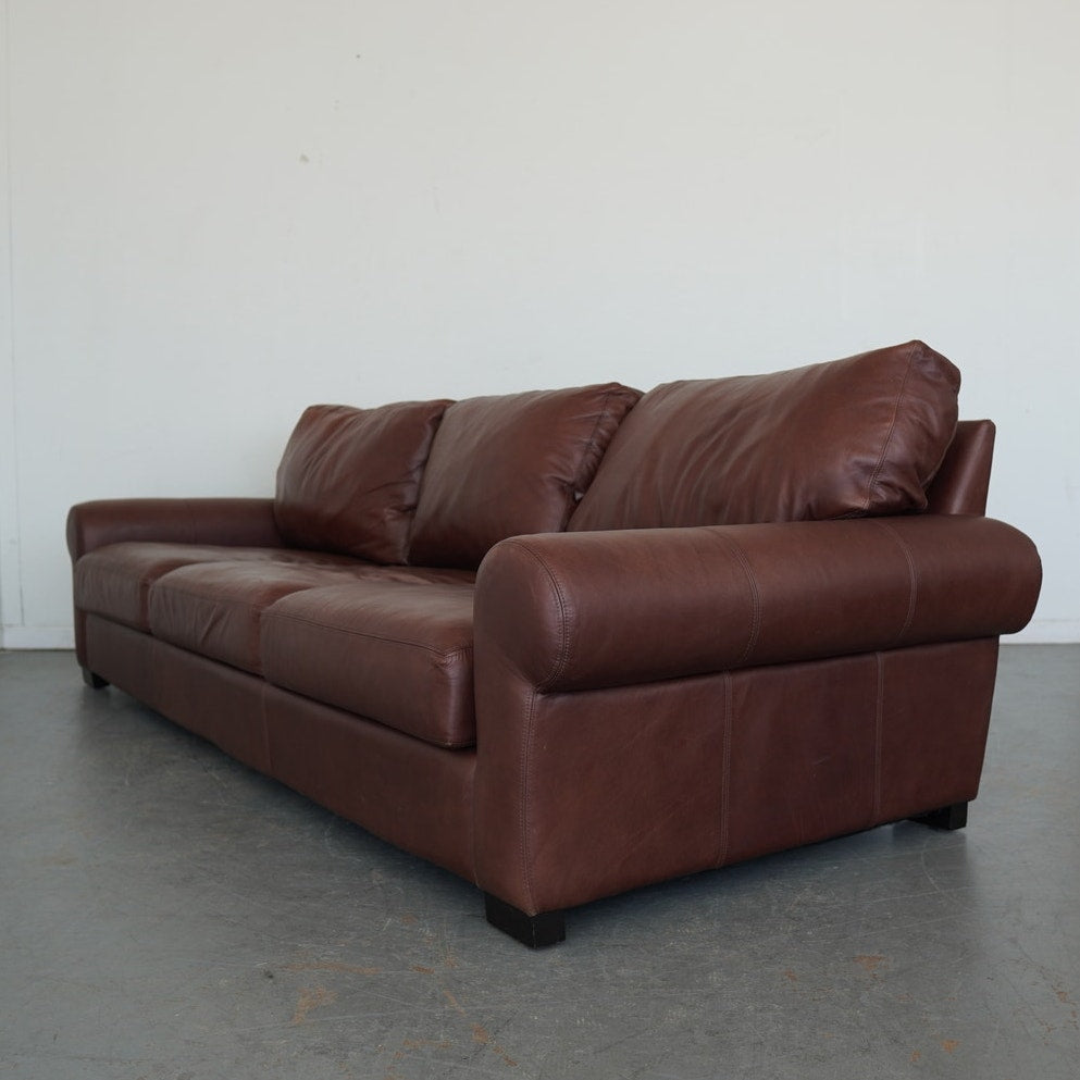 Pottery Barn Turner Roll Arm Leather Sofa