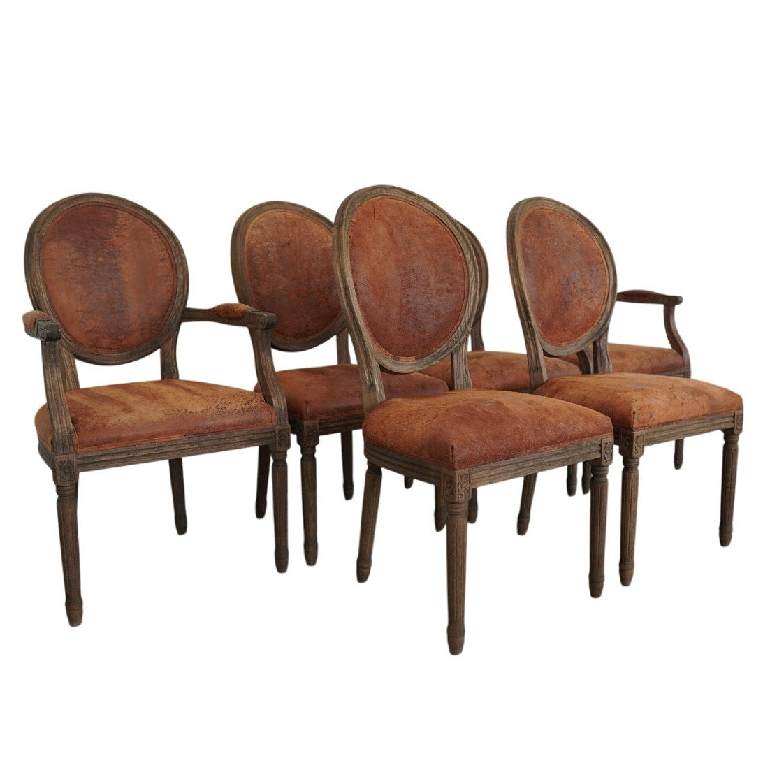 RH Vintage French Round Dining Chairs (Set of 6)