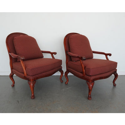 Vintage Bassett French Provincial Lounge Chairs & Ottomans (Set of 4)