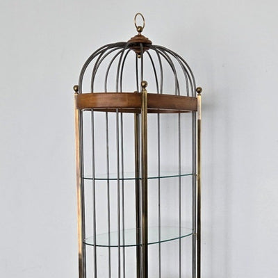 Vintage Birdcage-Style Curio Cabinet