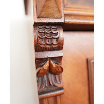 Antique Carved Walnut Bedside Cabinet