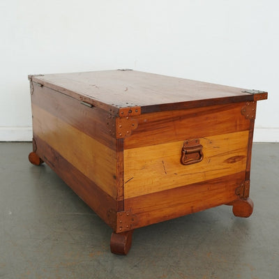 Vintage Rustic Pine Blanket Chest