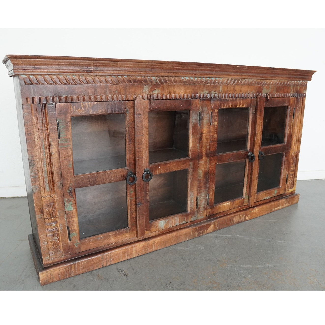 European Hand-Carved Reclaimed Wood Sideboard