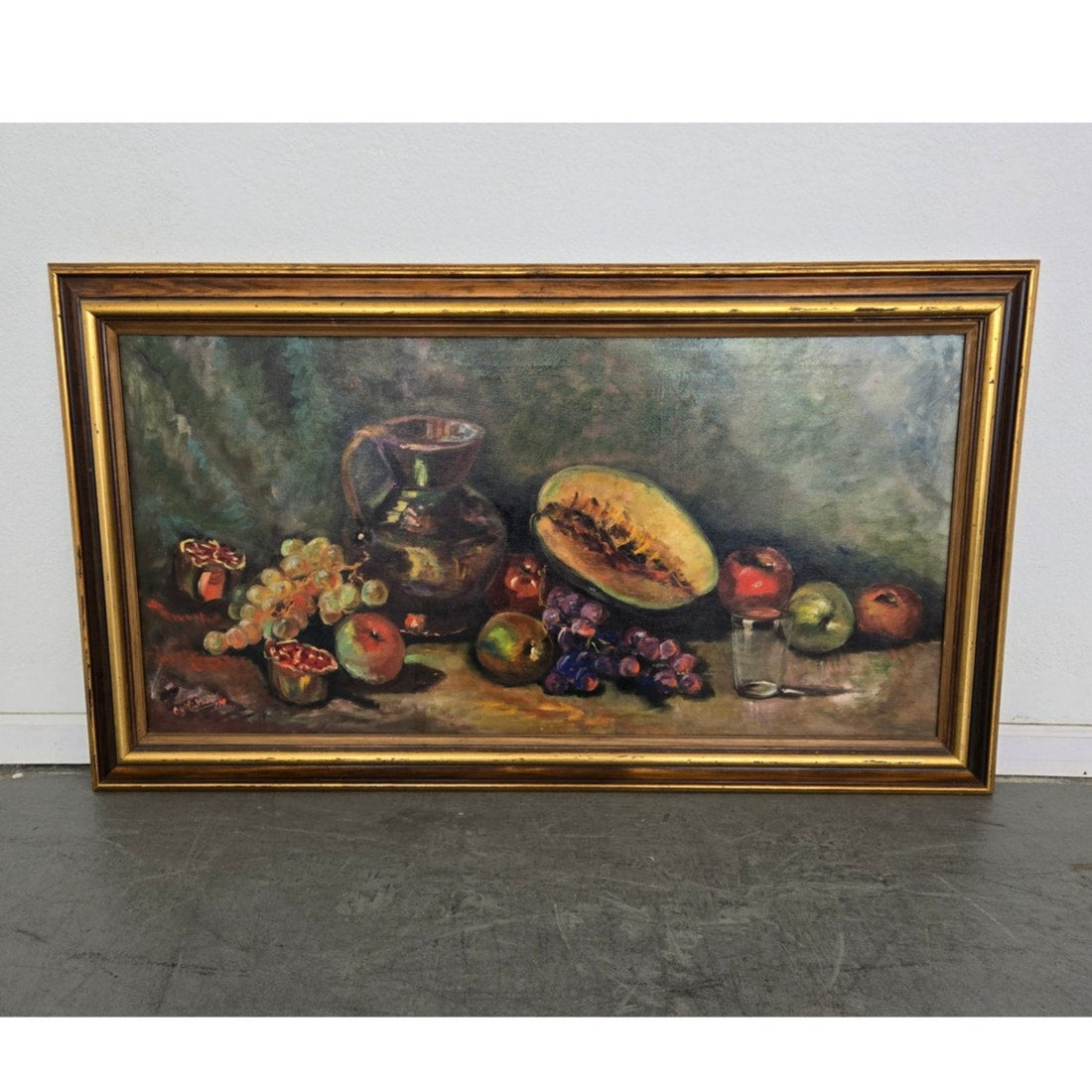 Framed Fruit Still Life Painting
