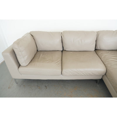 Design Within Reach Albert Leather Sofa with Chaise