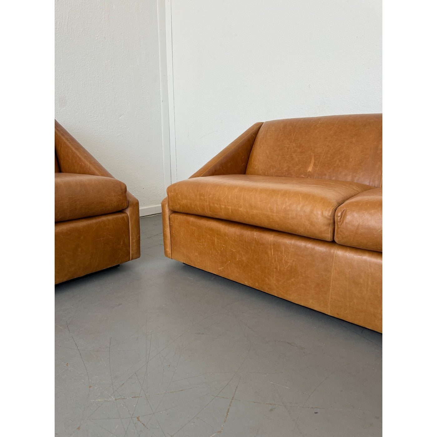 Restoration Hardware Renzo Leather Sofas (Set of 2)