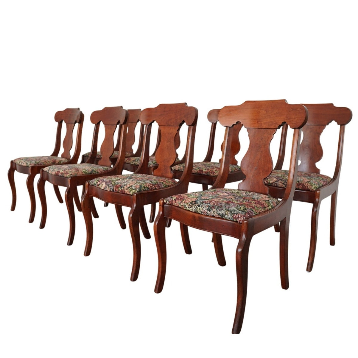 Vintage Pennsylvania House Cherry Gondola Style Dining Chairs (Set of 8)