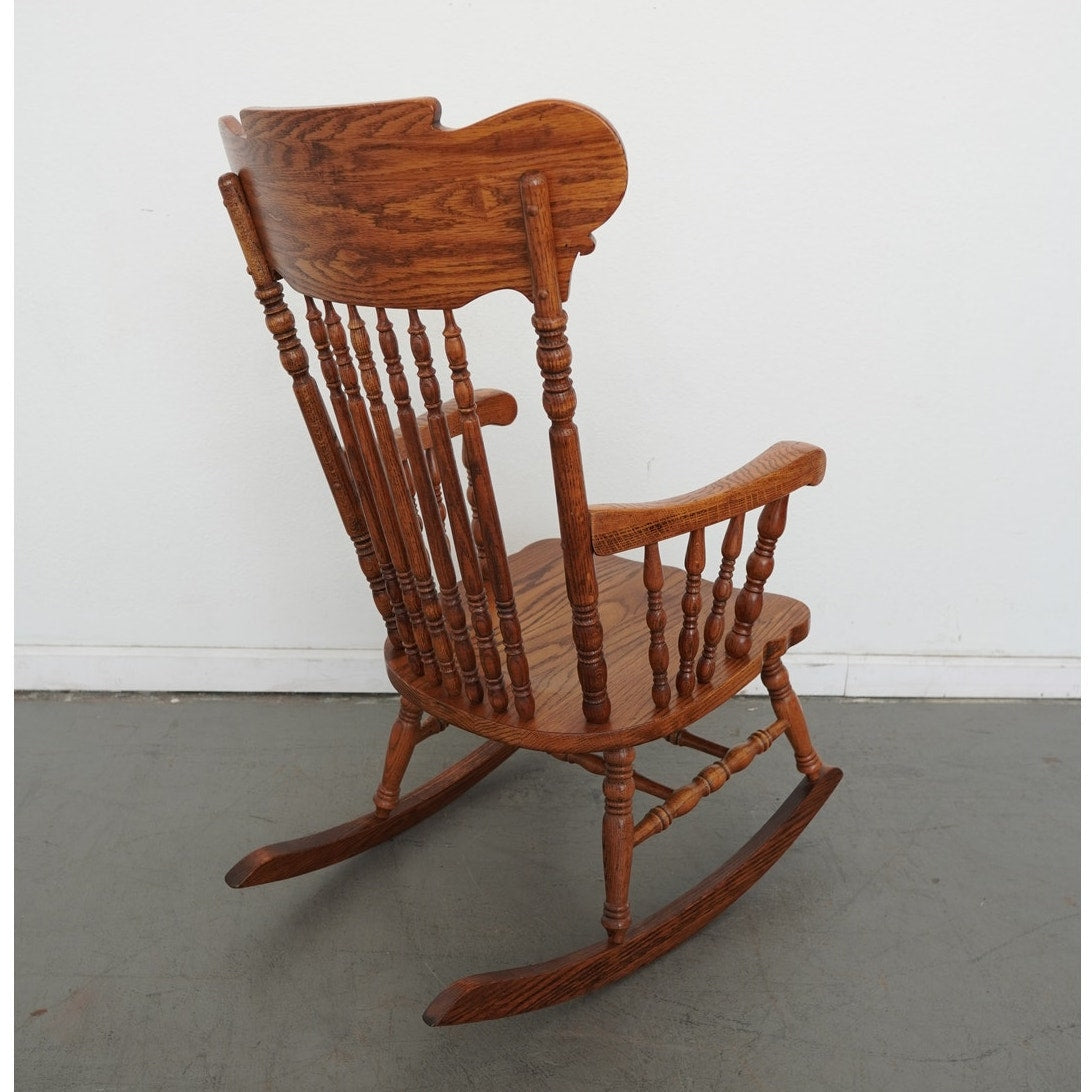 Vintage Carved Oak Rocking Chair