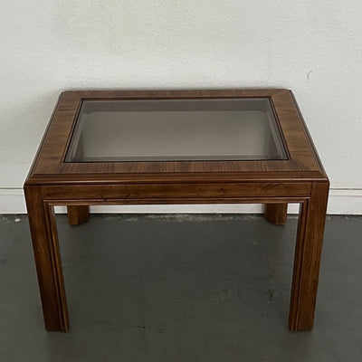 Vintage Drexel Heritage Accolade Collection Glass-Top End Table