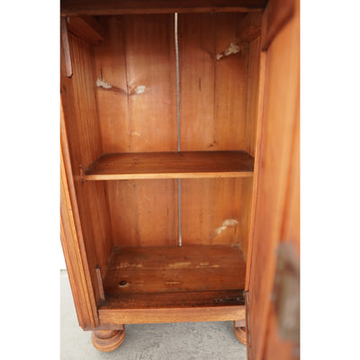 Antique Carved Walnut Bedside Cabinet