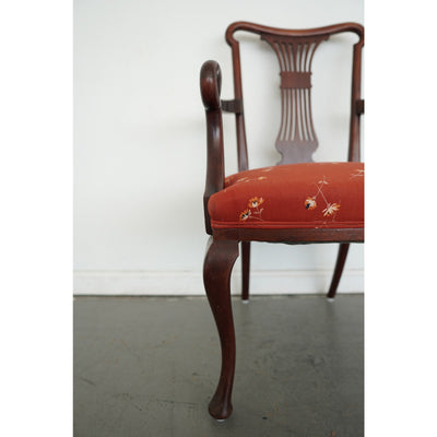 Vintage Mahogany Lyre-Back Armchair