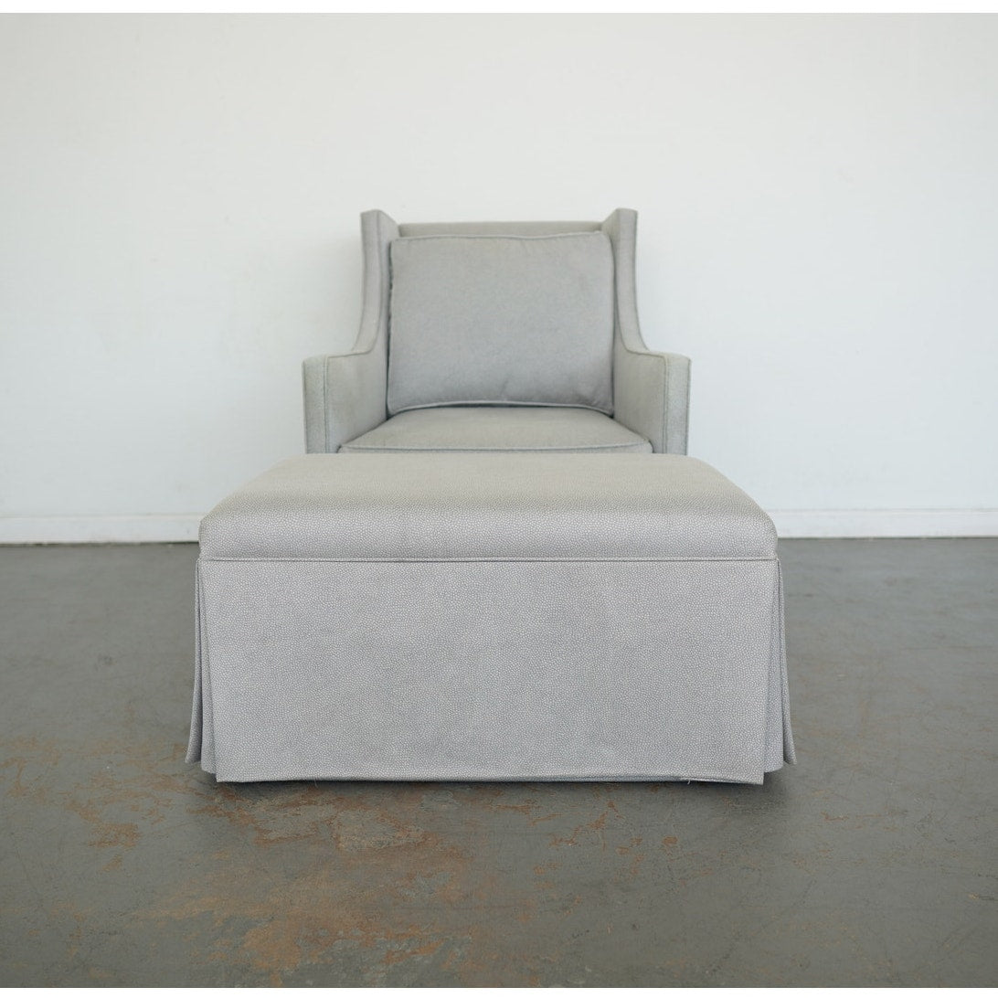 Upholstered Swivel Armchair & Ottoman