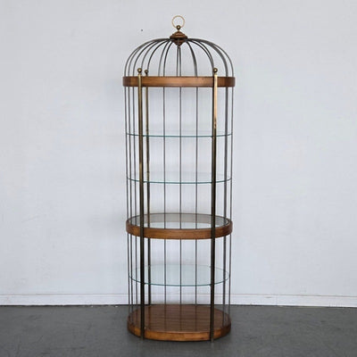 Vintage Birdcage-Style Curio Cabinet