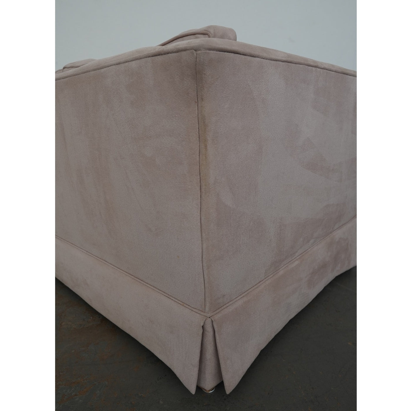 Vintage Drexel Heritage Skirted Suede Sofa