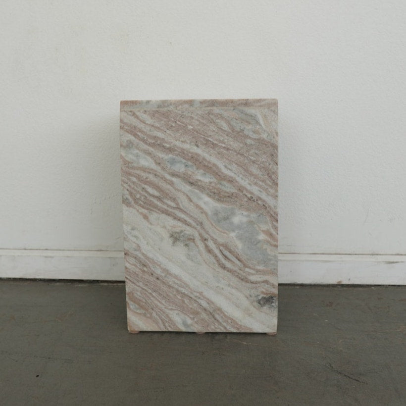 CB2 Tall Marble Side Table