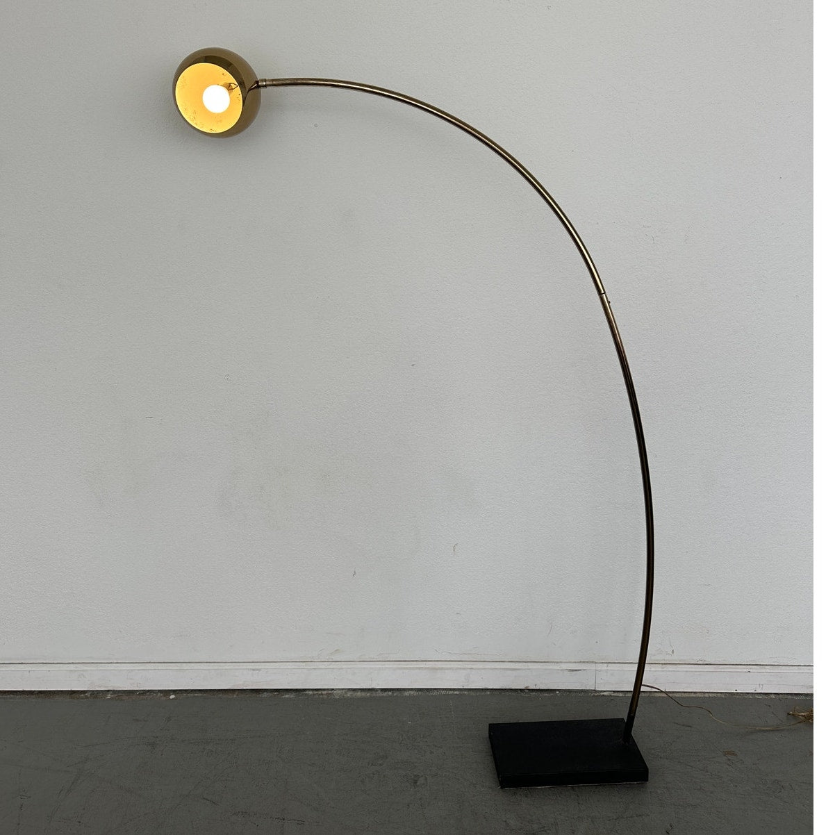 Vintage Mid-Century Brass Arc Floor Lamp