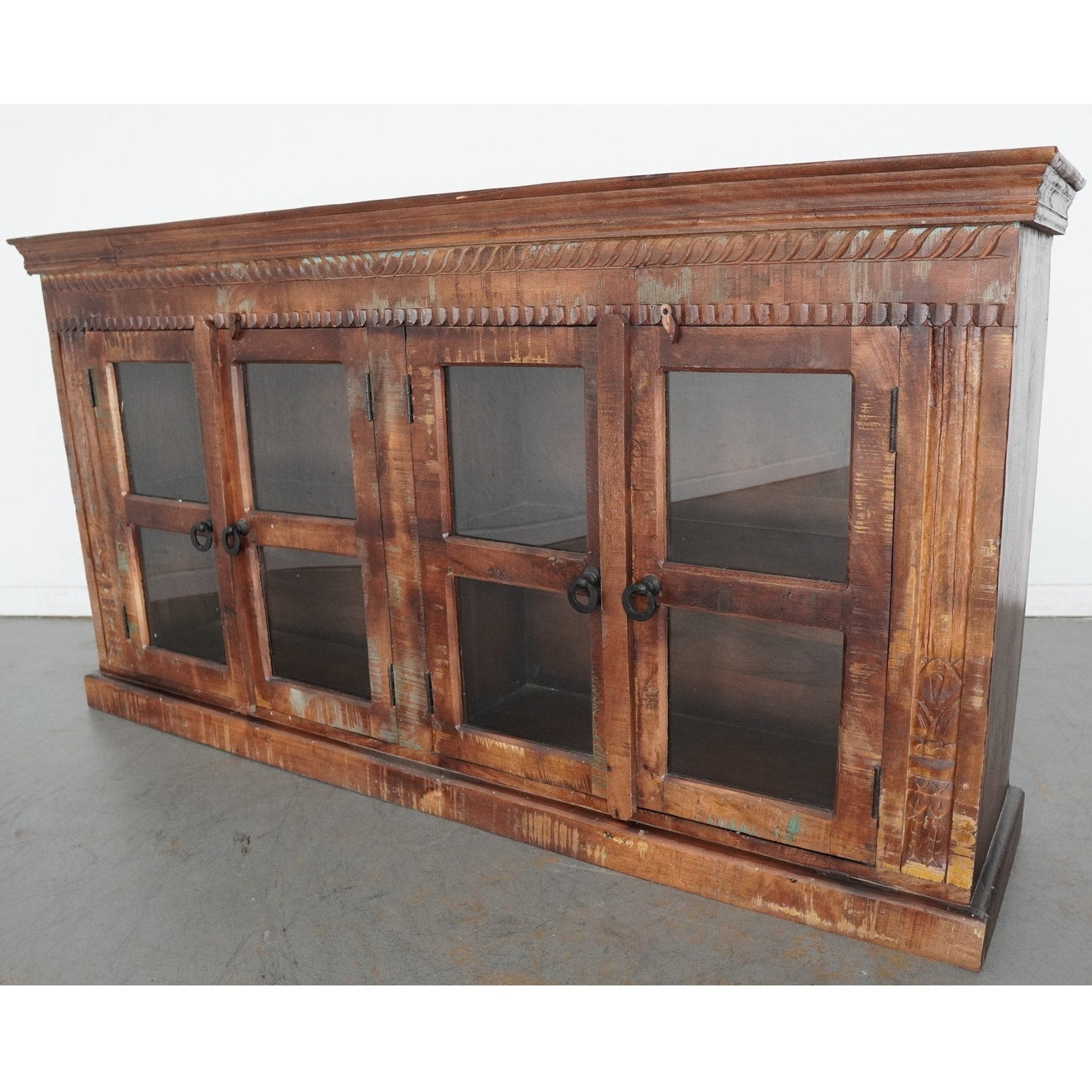 European Hand-Carved Reclaimed Wood Sideboard