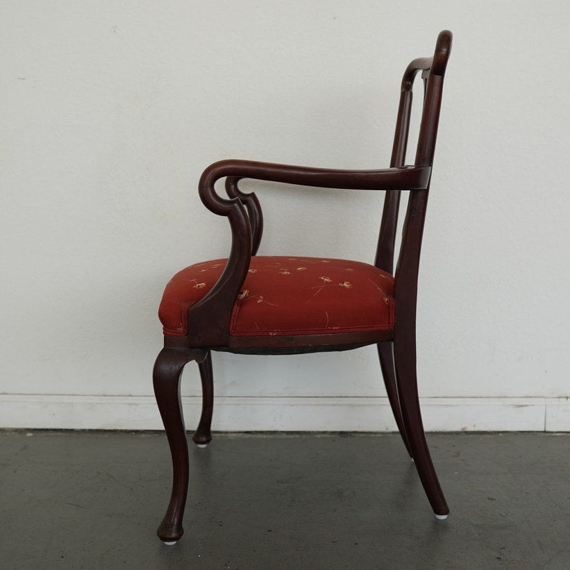 Vintage Mahogany Lyre-Back Armchair