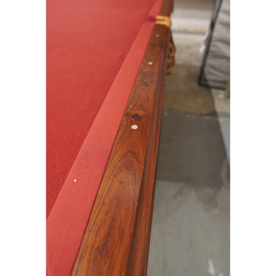 Solid Wood Pool Table – Ornate Carved Legs – 3-Piece Slate