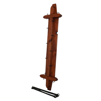 Vintage Rustic Wood & Iron Wall Pot Rack