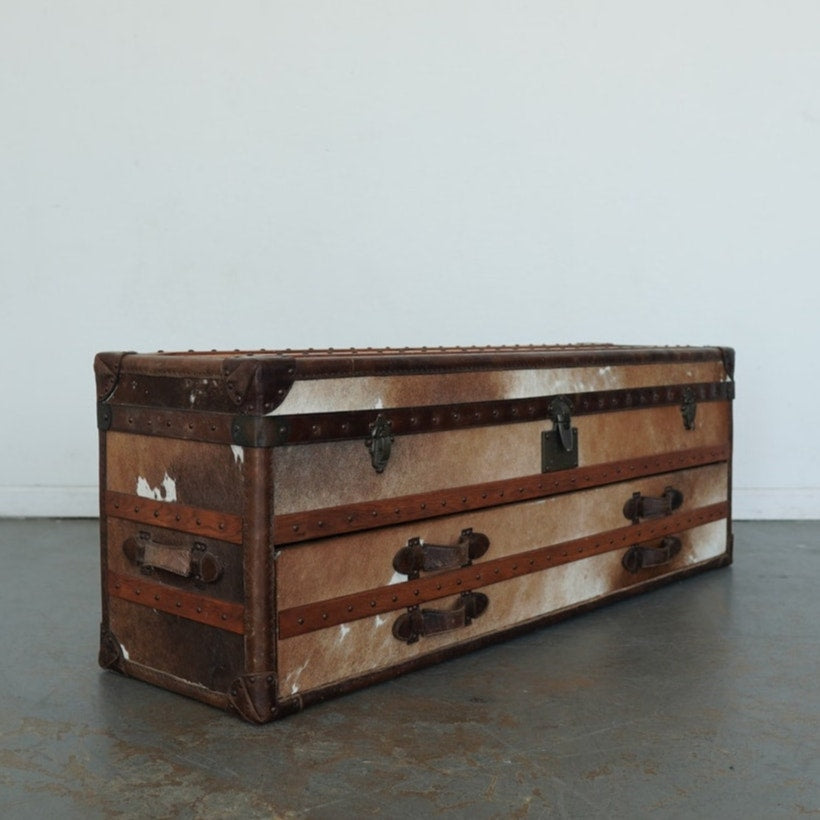 Timothy Oulton Cowhide Harrow Trunk