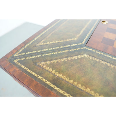 Maitland Smith Green Leather Top Game Table