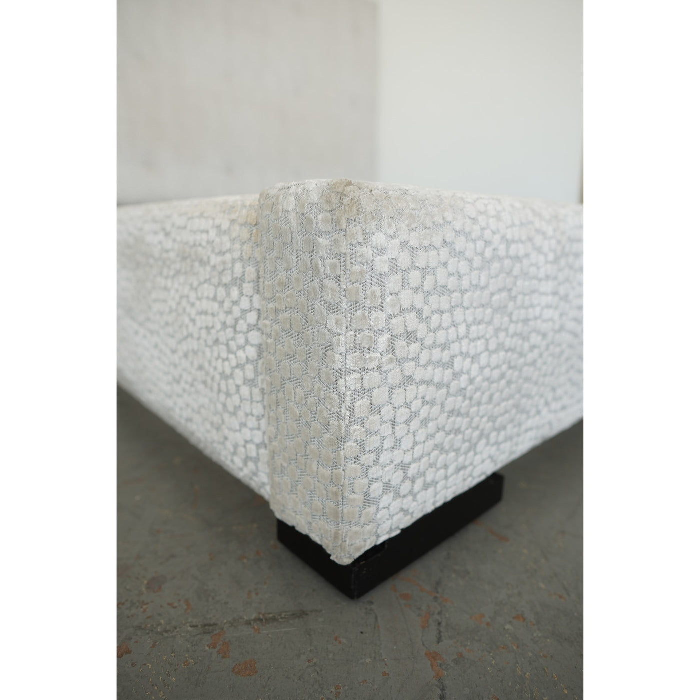 Textured Velvet Upholstered King Bed