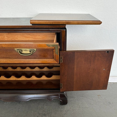 Vintage Broyhill Ming Dynasty Premier Collection Flip-Top Buffet Bar Cabinet