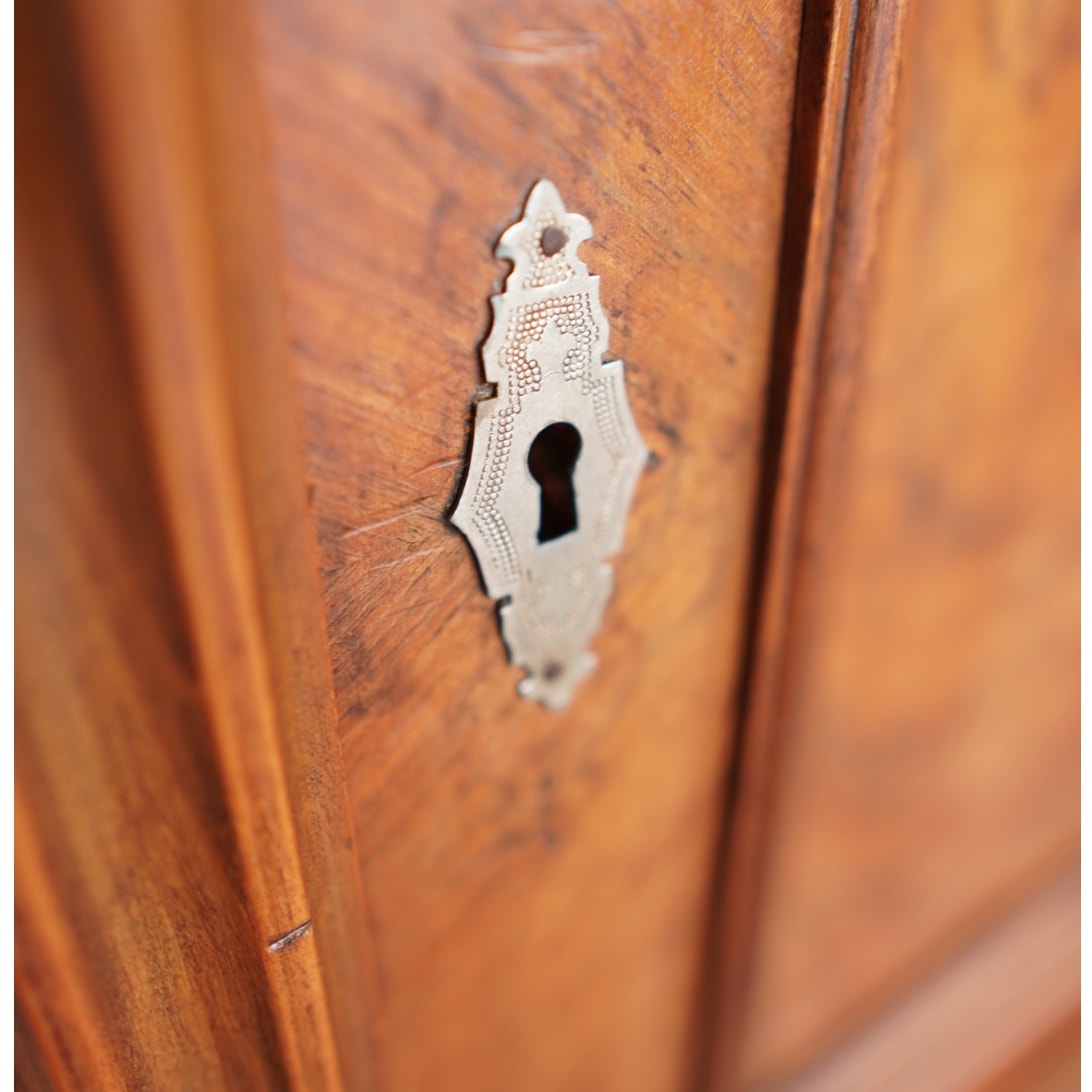 Antique Carved Walnut Bedside Cabinet