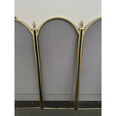 Vintage Brass Fireplace Tool Set & 4-Panel Screen (Set of 2)