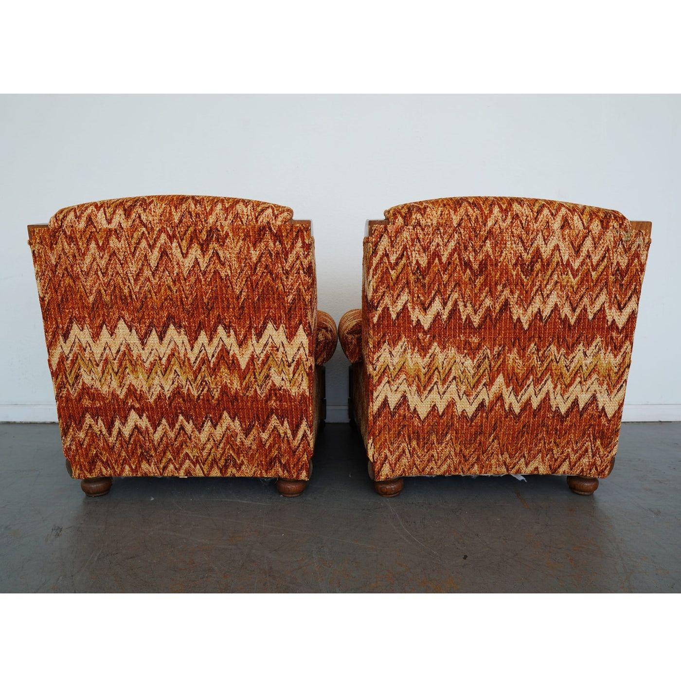 Vintage Riverside Upholstery Lounge Chairs & Ottomans (Set of 4)