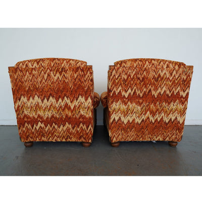 Vintage Riverside Upholstery Lounge Chairs & Ottomans (Set of 4)