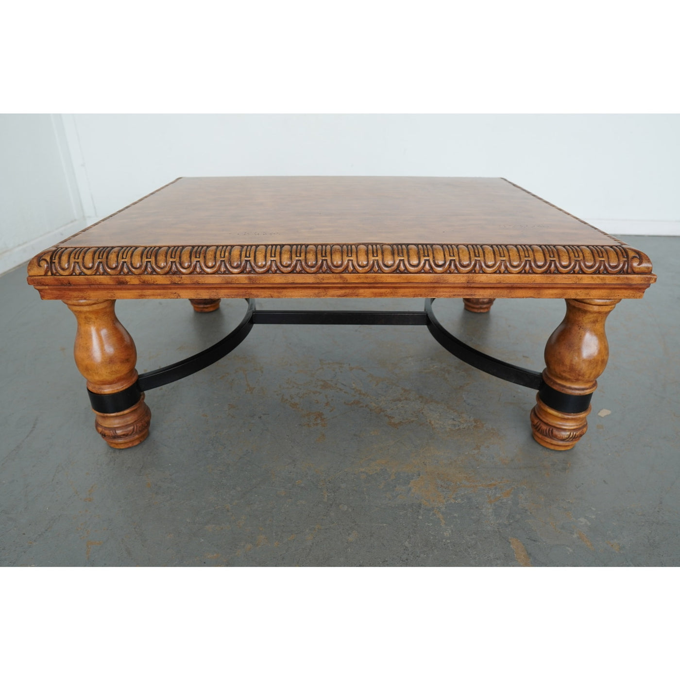 Ethan Allen Square Carved Coffee Table