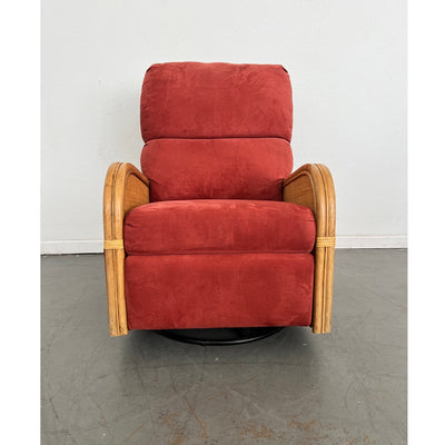 Vintage Rattan Swivel Glider Recliner