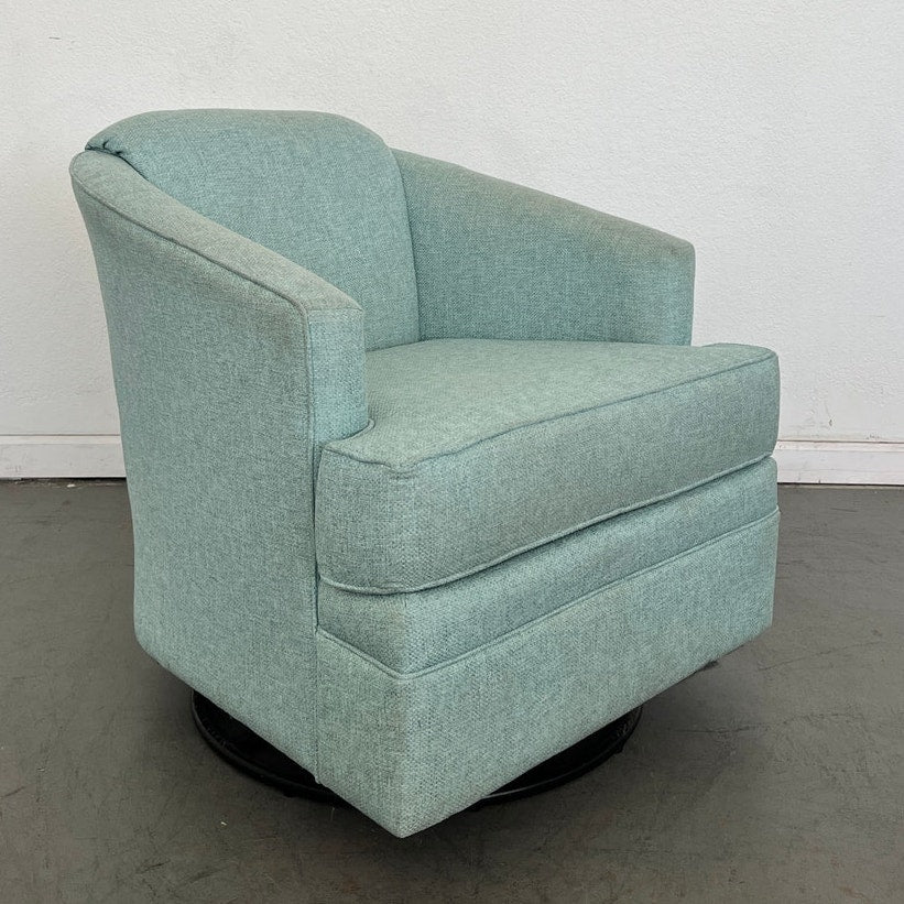 My Coastal Home Aqua Swivel Barrel Chair