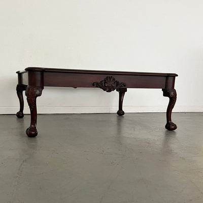 Vintage Henkel Harris Ball & Claw Carved Mahogany Coffee Table