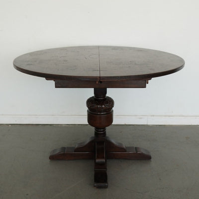 Vintage Jaycee English Oak Extendable Pedestal Dining Table