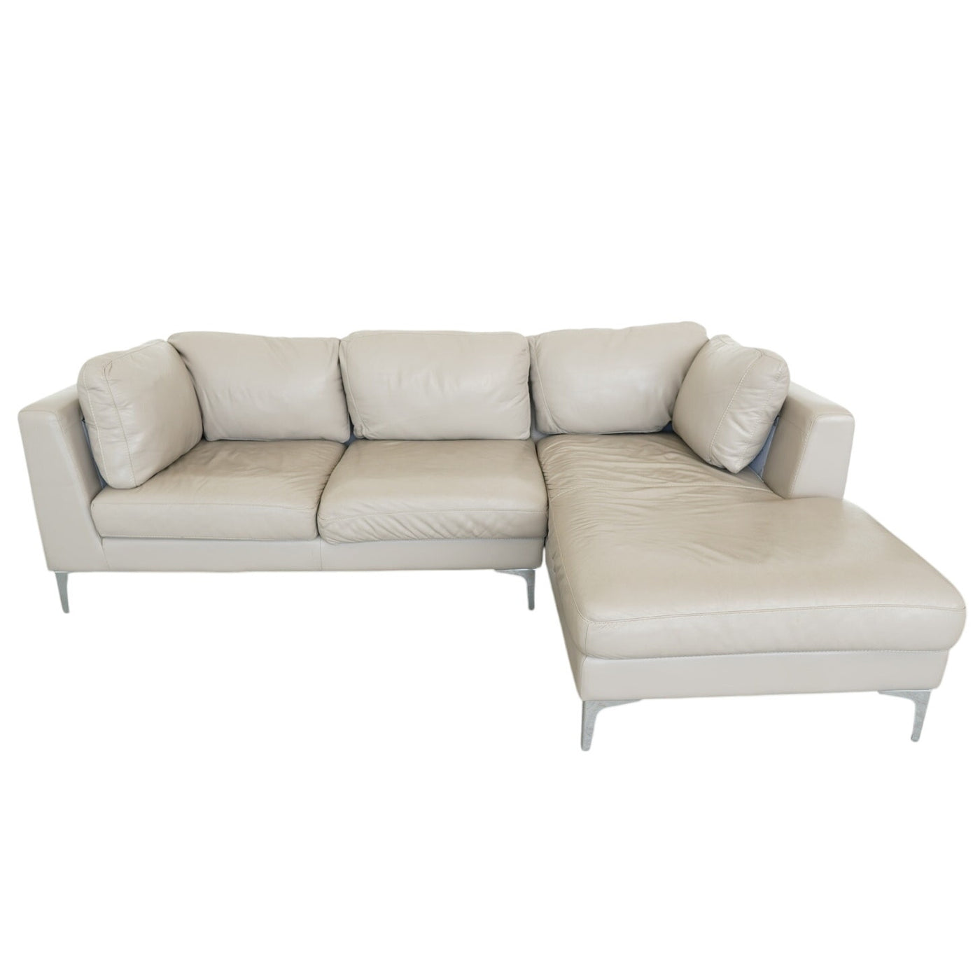 Design Within Reach Albert Leather Sofa with Chaise