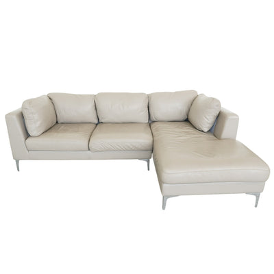 Design Within Reach Albert Leather Sofa with Chaise