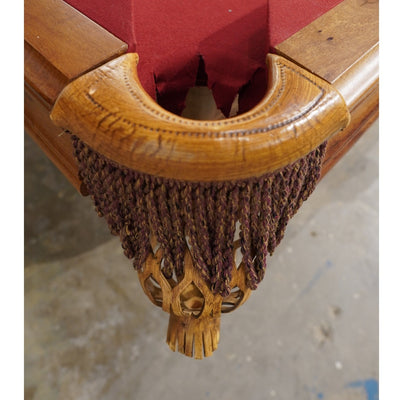 Solid Wood Pool Table – Ornate Carved Legs – 3-Piece Slate