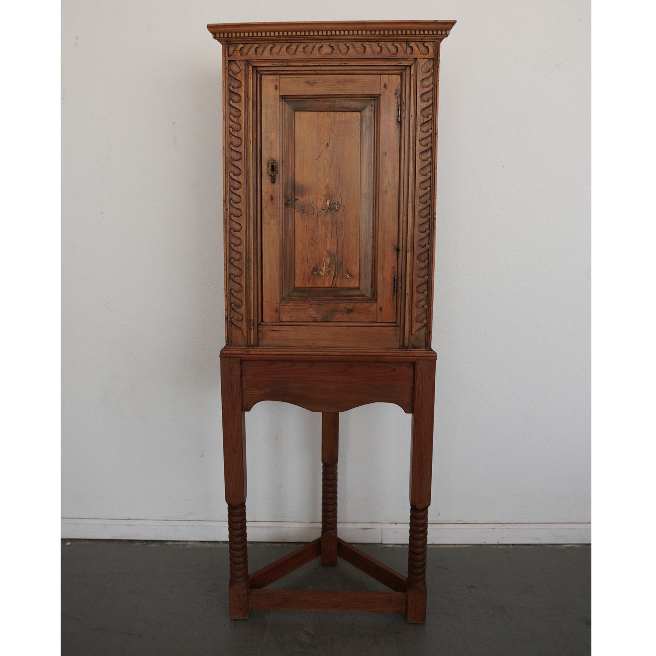 Antique Pine Corner Cabinet
