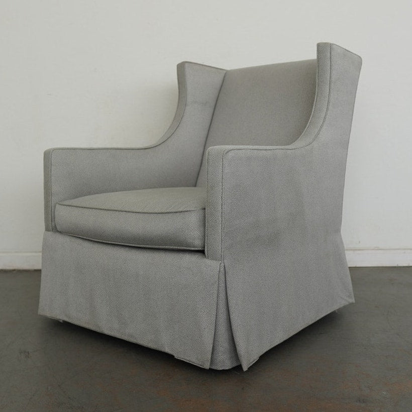 Upholstered Swivel Armchair & Ottoman