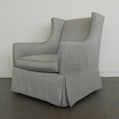 Upholstered Swivel Armchair & Ottoman