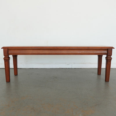 Wood and Travertine Inlay Bench