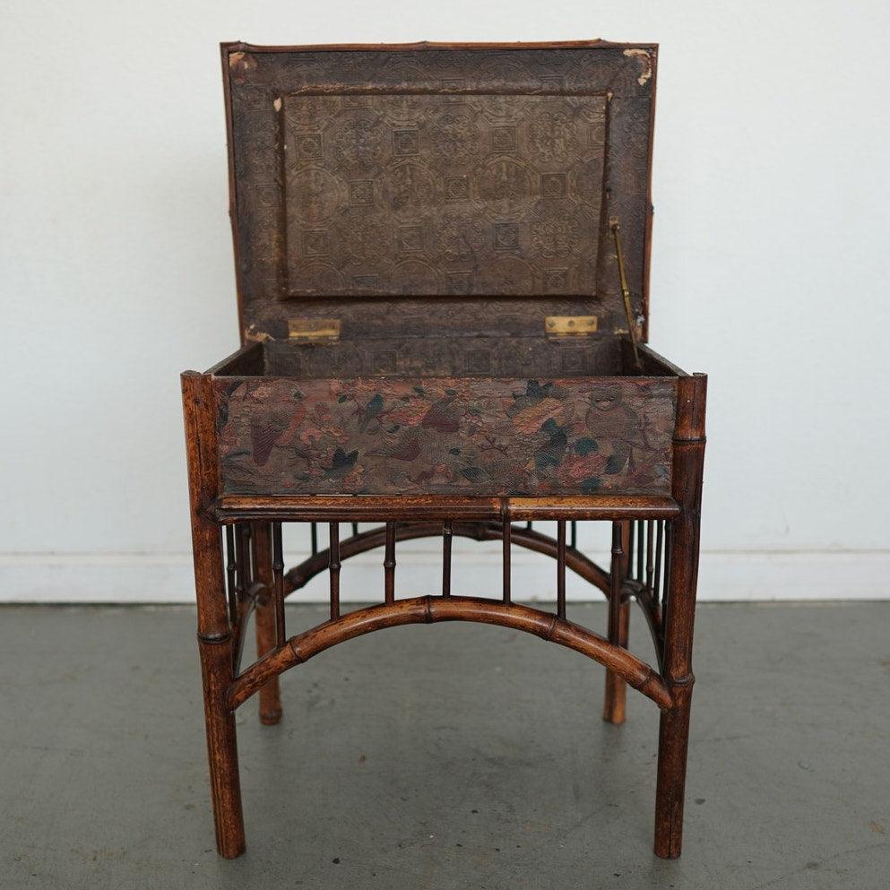 Antique Bamboo Sewing Table
