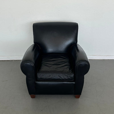 Pottery Barn Manhattan Roll Arm Leather Chair