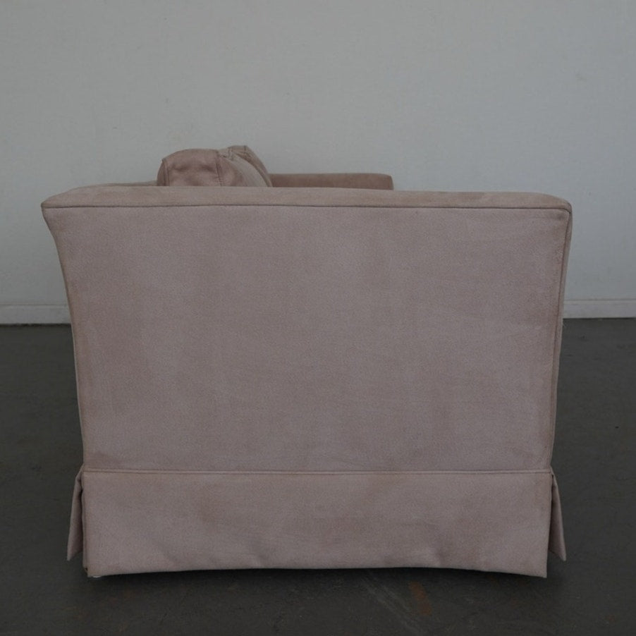 Vintage Drexel Heritage Skirted Suede Sofa
