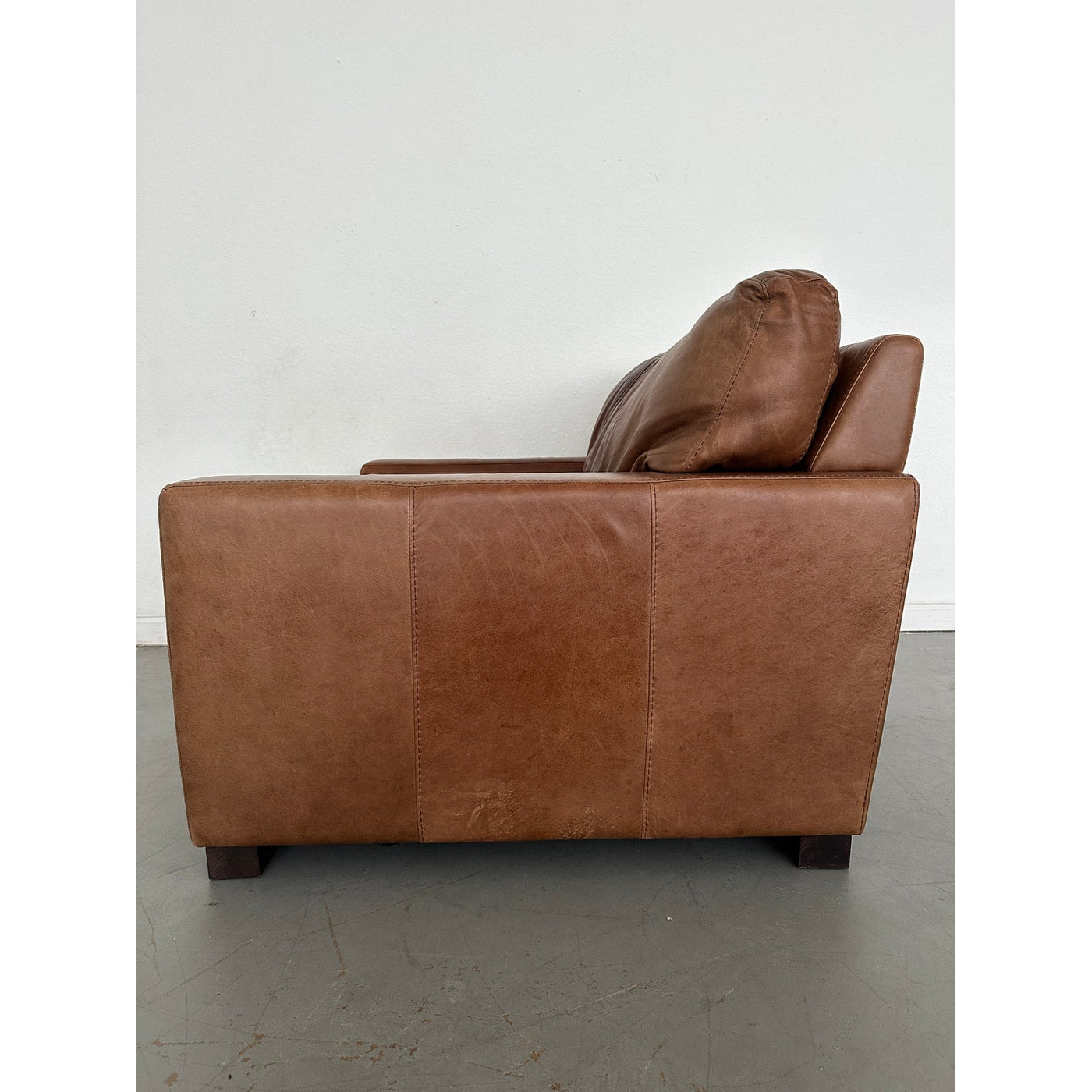 Softline Leather Chair & a Half and Ottoman