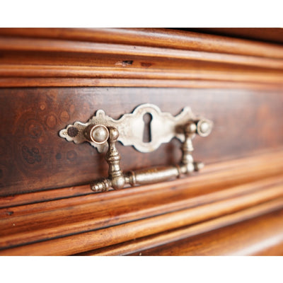 Antique Carved Walnut Bedside Cabinet