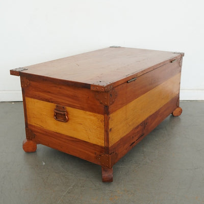 Vintage Rustic Pine Blanket Chest